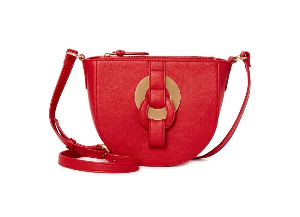 Time and Tru Womens Cecile Fashionable Crossbody Handbag Red
